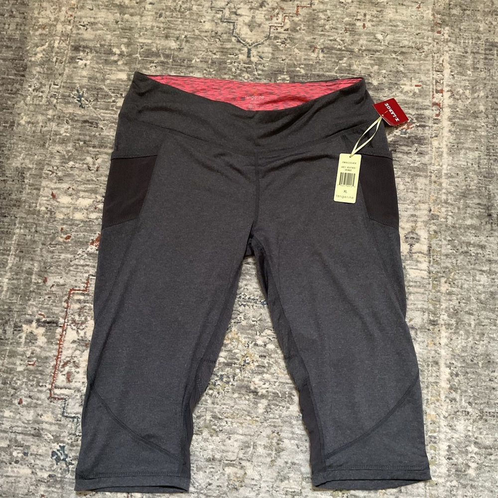 Tangerine Gray and Pink Capri Leggings